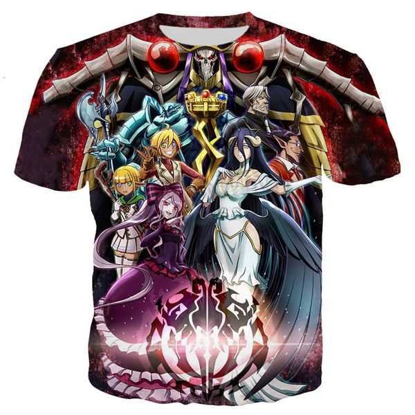 

fashion anime overlord t-shirt funny 3d printed women/men short sleeve t-shirt casual k224, White;black
