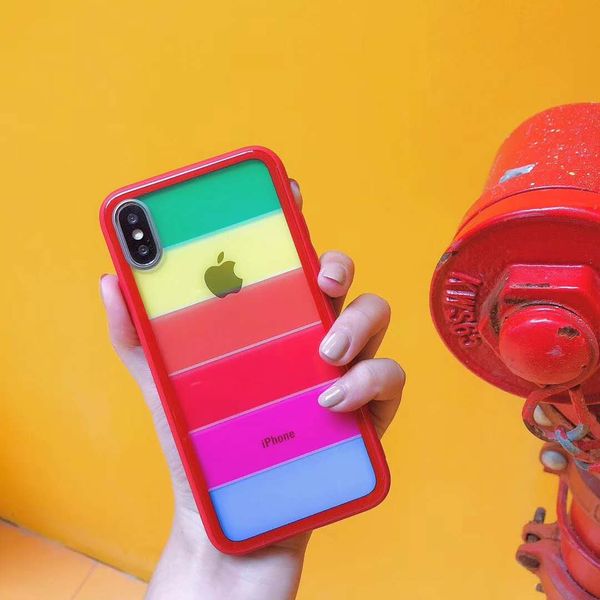 

2018 global hits for iphone x luxury case rainbow color design for goophone x designer phone case tempered glass phone cover