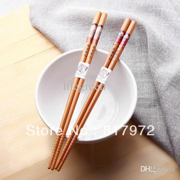 

wholesale-10 pairs family portrait vintage style chinese bamboo 1set/5 pairs chopsticks set cutlery 1 set/5 tableware chopsticks