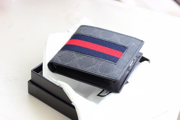 

New fashion men brand designer leather wallet luxury real leather clip folder men top quality Money Purse with box 408827 W11xH6xD3cm