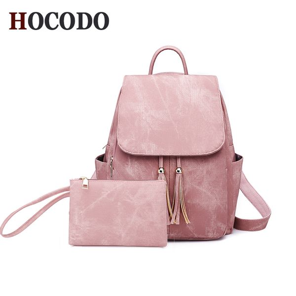 

hocodo pu leather women backpack ladies backpacks female shopping bags for teenager girls casual small packet black