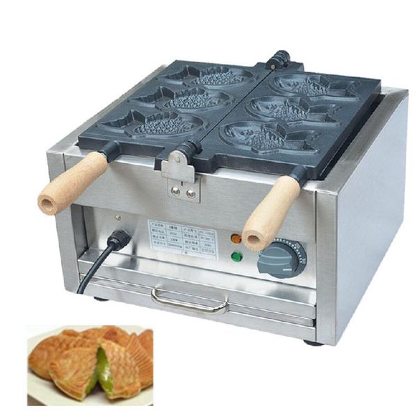 Hochwertige elektrische Taiyaki-Herstellungsmaschine, kommerzielle Taiyaki-Waffelmaschine, Preis für Fischkuchen-Herstellungsmaschine