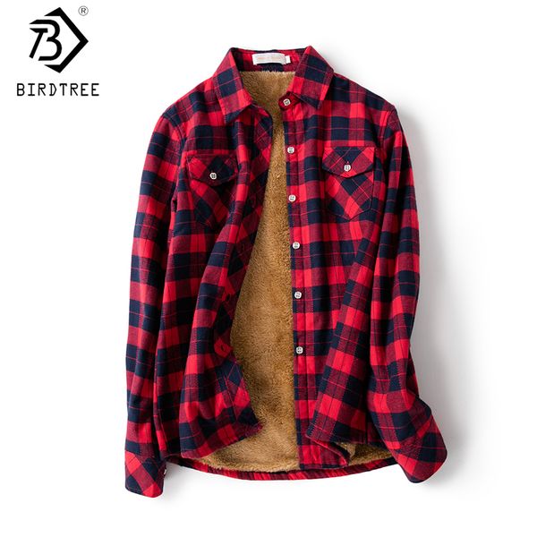 

velvet thick warm women's plaid shirt female long sleeve -xxl winter fleece casual check blouse autumn clothes t77710a, White