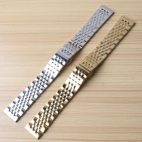 

new arrival 2017 18mm 19mm 20mm 21mm watchband mens women stainless steel band silver gold watches bracelet straps, Black;brown