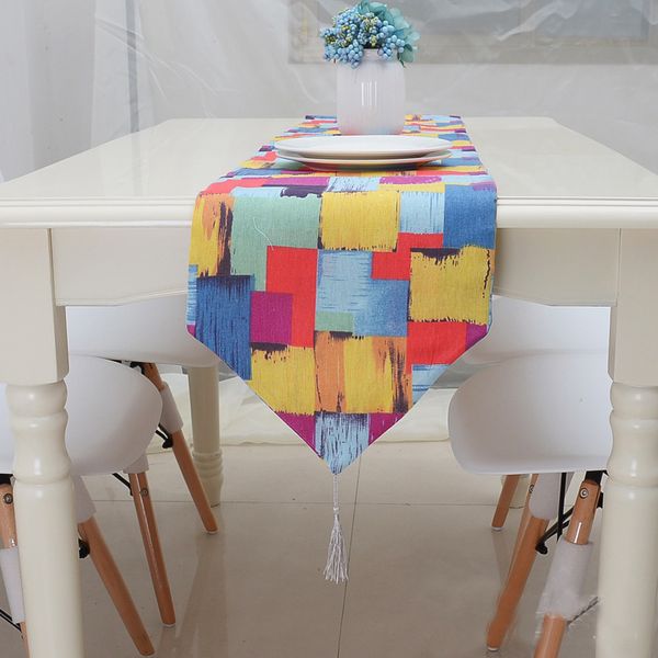 Geometry Graffiti Colorful Top Level Table Runner Fashion Soft Bed