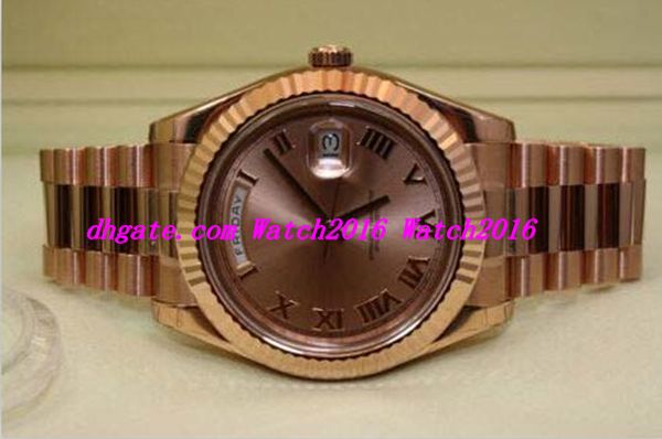 

luxury watches stainless steel bracelet new 41mm 18k rose gold watch with rose gold dial mechanical man watch wristwatch