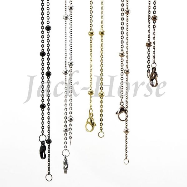 

ball station chain 2015 most popular silver gold rose gold black chocolate 316l stainless steel locket chains necklace