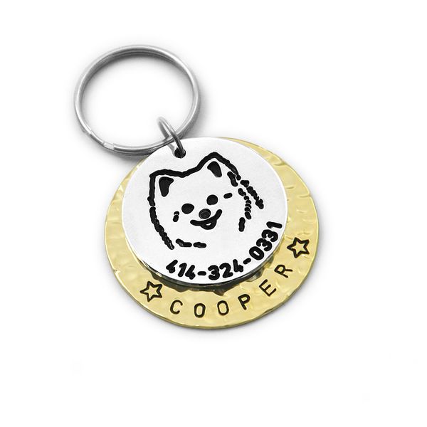 

custom pomeranian dog tag, engraved dog tag, personalized pet id pet jewelry jewelry, pomeranian id tag