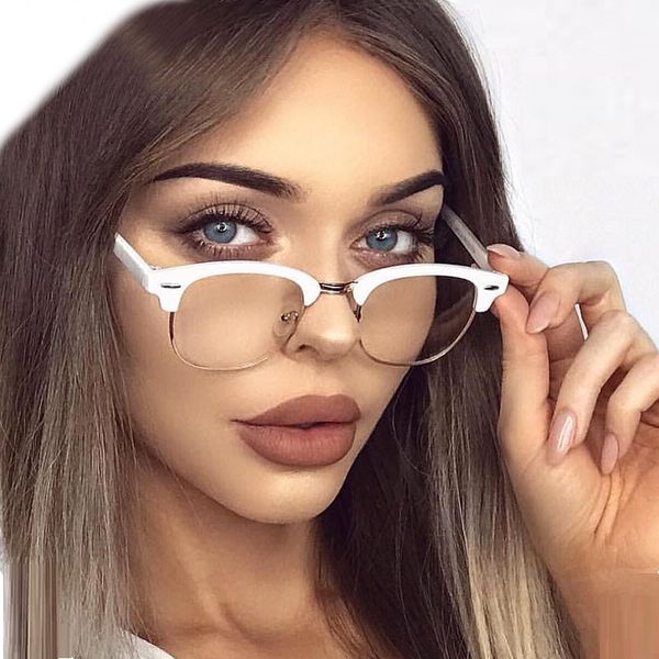 

famous italy brand designer women men pink eyewear half frame optical glasses frame ladies high quailty oculos de grau feminino, Silver
