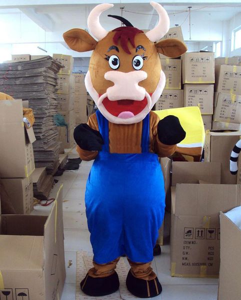 2018 fábrica venda quente vaca mascote traje personagem de desenho animado