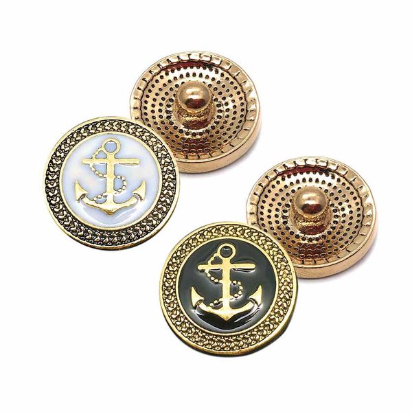 

w291 anchor 18mm rhinestone metal snap button for bracelet necklace jewelry for women fashion accessories