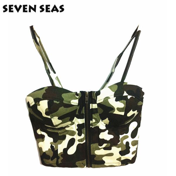 

punk pink / army green camouflage bustier crop cropped camisole femme night club strappy bralette (with pad, White