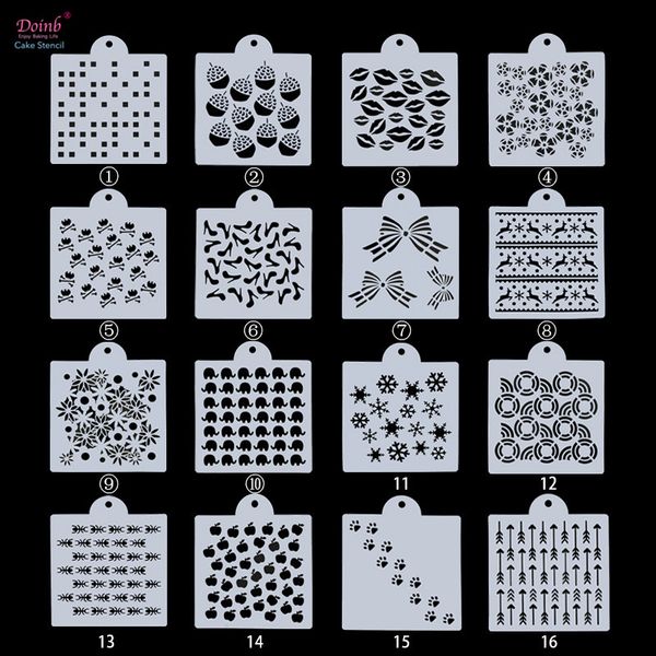 

6 дюймов diy цветок животных пластиковый торт трафарет плесень кружева pad спрей цветок для настенной живописи кекс украшения выпечки инстру