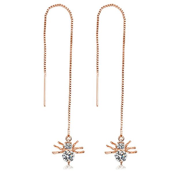 

fashion crystal earrings for women silver gold color wedding zircon anmial pendant long tassel dangle earring statement jewelry hz