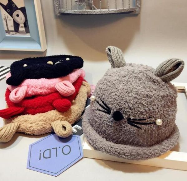 

2020 new beanie hats for child kids bonnet homme winter hats beanies designer hat brand outdoor fashion cute cat picture wholesale, Blue;gray