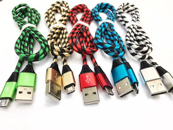 

тип c usb c micro usb-кабель 1м 3 фута плетеный нейлон красочные кабели для телефона пк htc lg samsung galaxy s6 s7 s8 s10 android