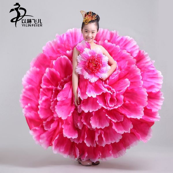 

kids spanish dancer costume flamenco dancer /girl's flamenco dance dress / 360 degrees/ 540 degrees/ 720 degrees, Black;red