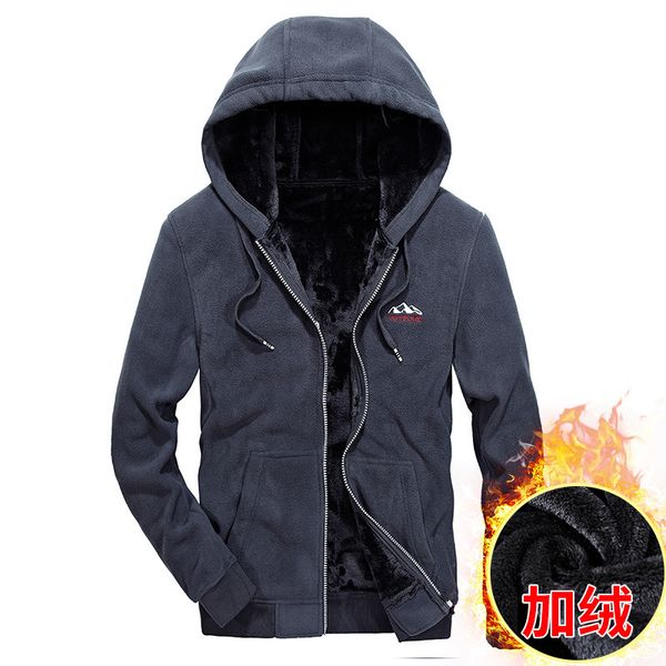 

new autumn winter fleece jacket men casual loose hooded coat men windbreaker warm mens hoodies jackets s-xxxl thick outwear, Black;brown