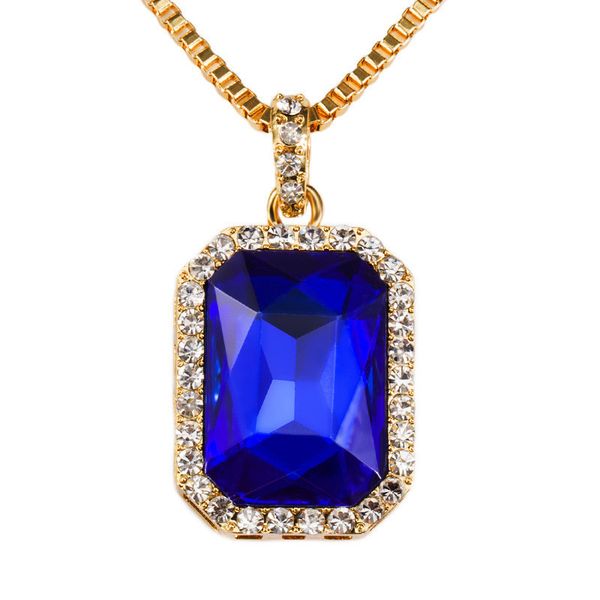 

2018 New Women Hot Sale Fashion Mens Faux Red Pendant Necklace 29 Inch Box Chain Hip Hop Jewelry Birthday new popular