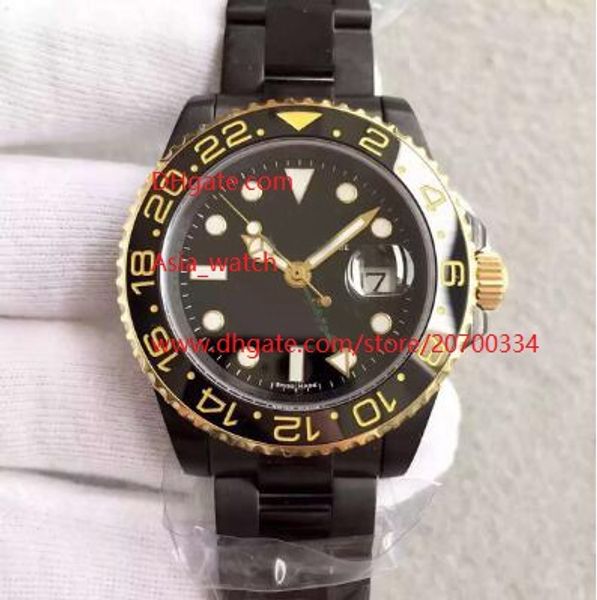 

sapphire stainless steel pvd 116710 black blue dial with ceramic bezel 40mm automatic mechanical mens men's watch watches, Slivery;brown