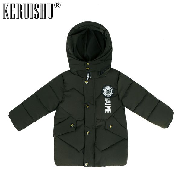 

keruishu childrens' jacket winter boys jackets kids clothes children warm hooded cold-proof overcoat snowsuit winter parka, Blue;gray