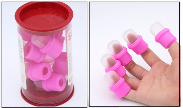 

finger sleeve nail tool nail polish remover silica gel remove the oil glue crystal ptherapy glue