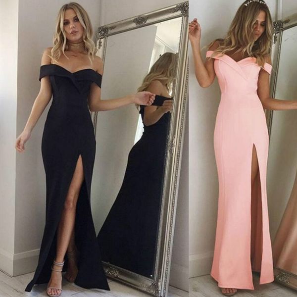 2018 Vestido de Verão Fora Do Ombro Vestido Elegante Bohemian Mulheres Evening Sexy Maxi Vestidos de Festa Formais Sem Alças Da Menina Da Primavera Vestidos Vestidos