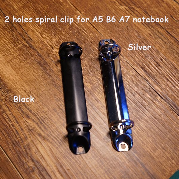 

2 holes metal spiral binder clip stainless steel a7 and b6 binder file folder clip ring iron clips para papel