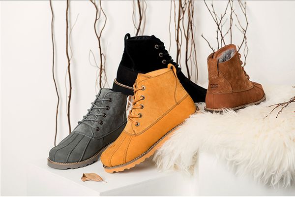 

2019 australia ugd winter high shoes tooling shoes fur warm wool ugd snow boots boots men's boots eur39-44, Black