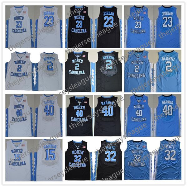 

NCAA North Carolina Tar Heels #23 Michael 2 Joel Berry II 15 Carter 32 Luke Maye 40 Barnes Blue Black Stitched Basketball Jerseys