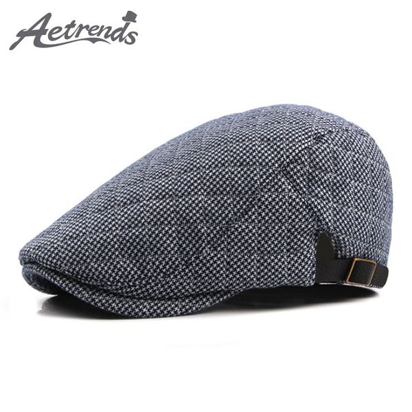 

aetrends] 2017 winter beret cap classic plaid berets men or women british style visors cap z-6203, Blue;gray