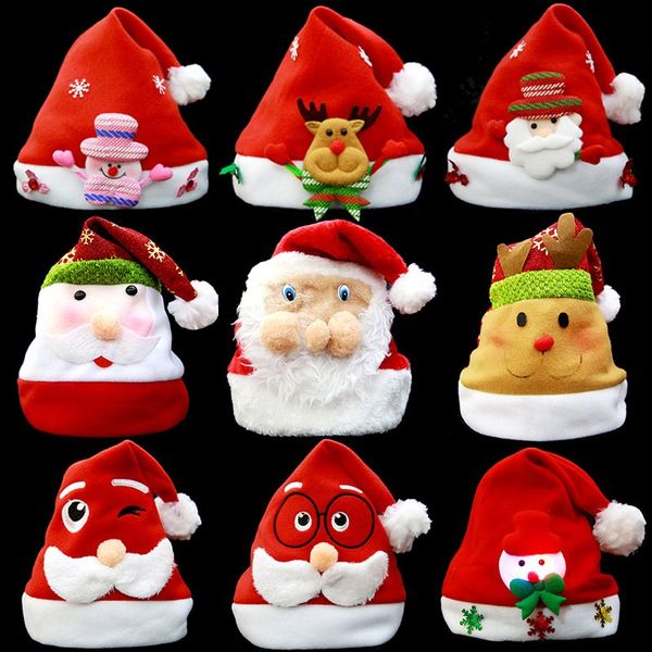

christmas ornaments decoration christmas hats santa hats children women men boys girls cap for christmas party props 17 styles