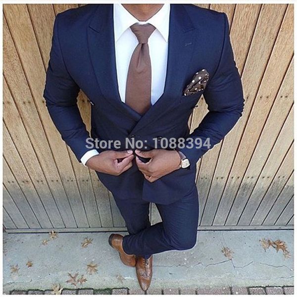 

latest coat pant design 2018 navy blue slim fit double breasted wedding groom suit tuxedos wedding dress men suits(coat+pant, White;black