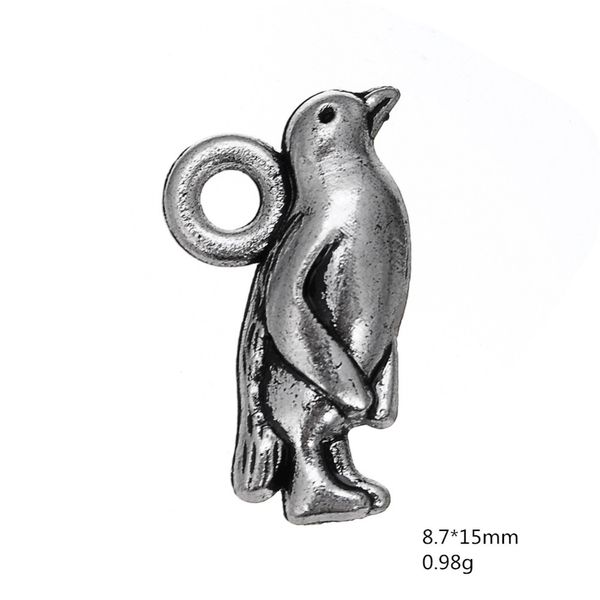 

other customized jewelry one side penguin cute charm, Bronze;silver