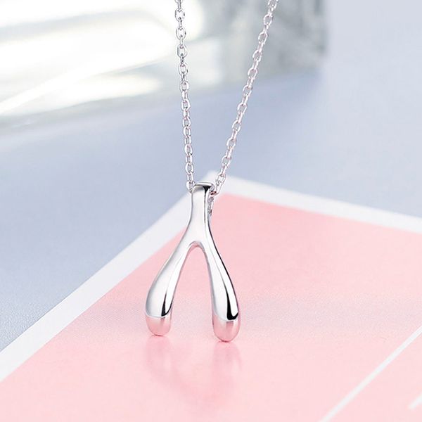 

s925 silver necklace female fashion simple y letter pendant temperament lady geometry short clavicle chain