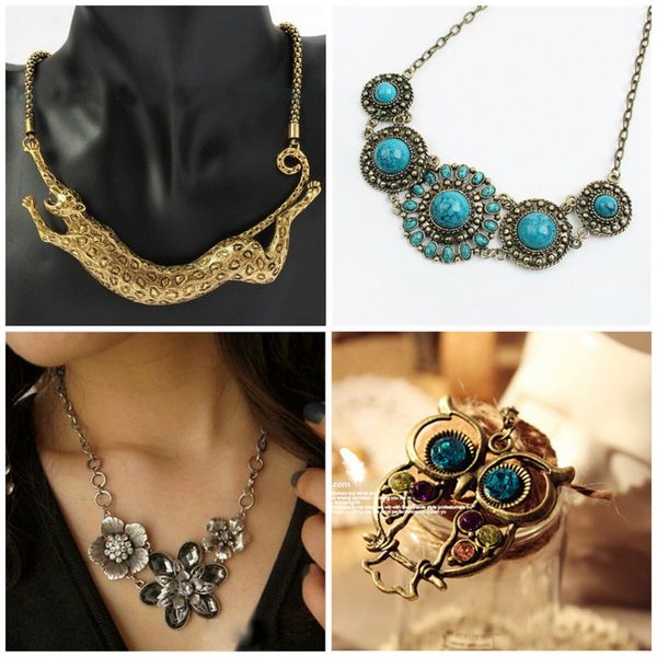 

new vintage collar chain leopard chain choker necklace for women ing, Silver