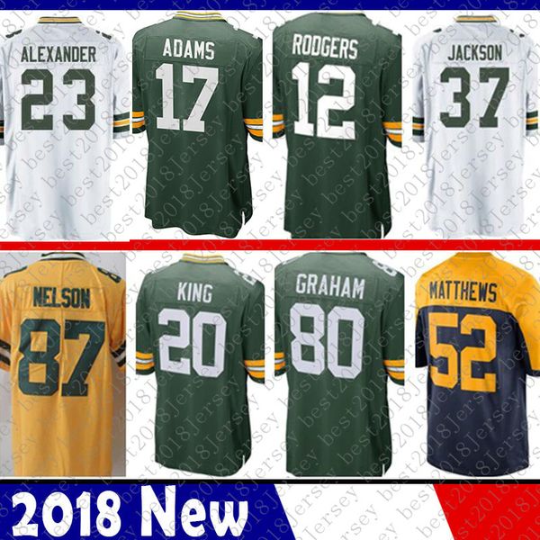 

men 12 aaron rodgers jersey green bays 80 jimmy graham packer 23 jaire alexander 37 josh jackson 4 favre 17 adams 52 matthews sale, Black;red