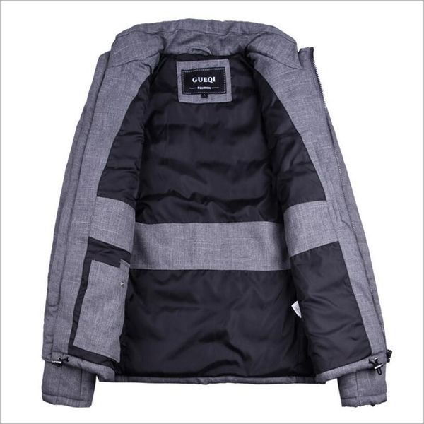 

men slim down jackets stand collar winter coats men casual warm parkas short winter jackets size 2xl, Black