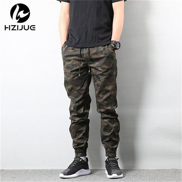 

hzijue 2018 mens jogger autumn pencil harem pants hip hop men camouflage pants loose comfortable trousers camo joggers, Black