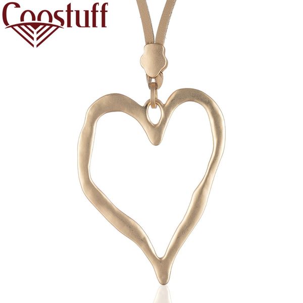 

2018 new gold long necklace with love heart pendant wholesale necklaces women vintage jewelry collares mujer choker kolye bijoux, Silver