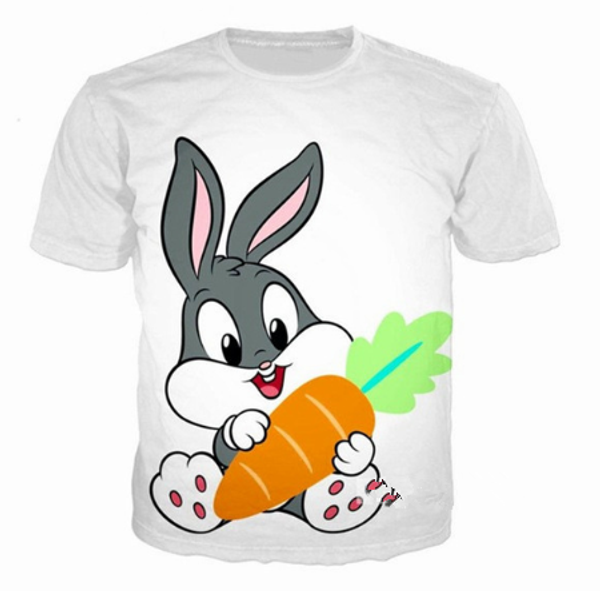 

мультфильм bugs bunny женщины мужчины новая мода лето унисекс смешные 3d печати crewneck повседневная футболка топы tee q123, White;black