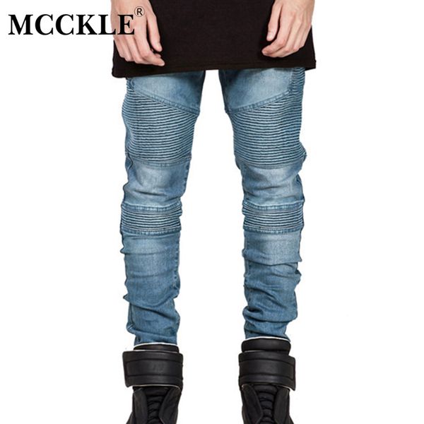 

wholesale-mcckle hi-street mens ripped rider biker jeans motorcycle slim fit washed black grey blue moto denim pants joggers skinny men