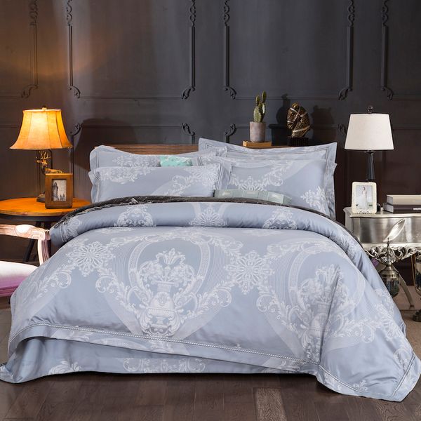 Luxury Bedding Set King Size European Satin Duvet Cover Jacquard