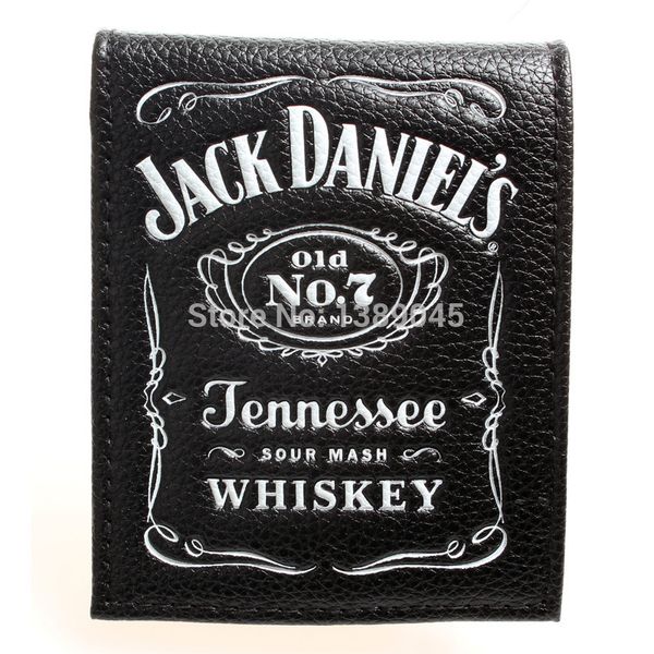 

Jack daniels, boys and girls students personality fashion short transverse section 2 fold wallet DFT-1336