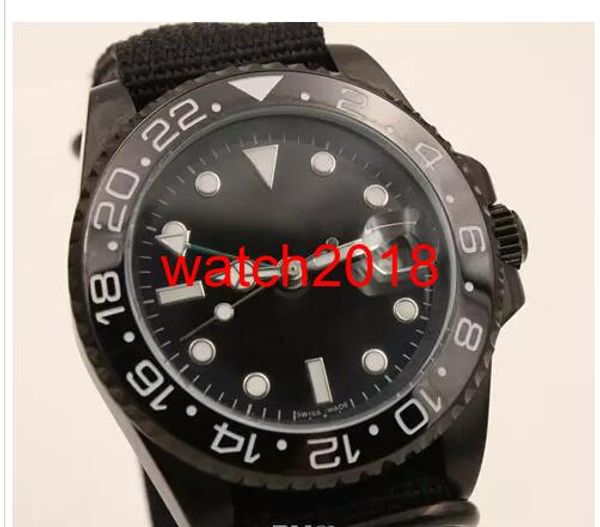 Высочайшее качество роскошные часы автоматическое движение 116710 40 мм керамический безель бэтмен, покрытие черный нейлон браслет механические мужчины часы новое прибытие