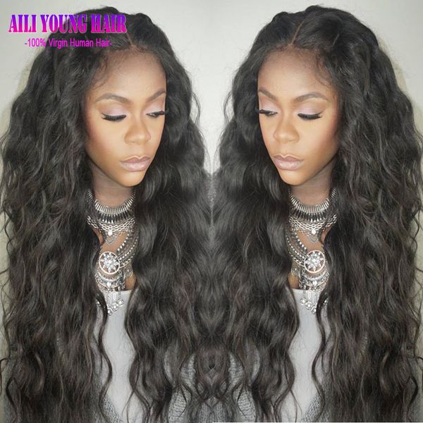 Wet And Wavy Glueless Full Lace Human Hair Wigs For Black Women
