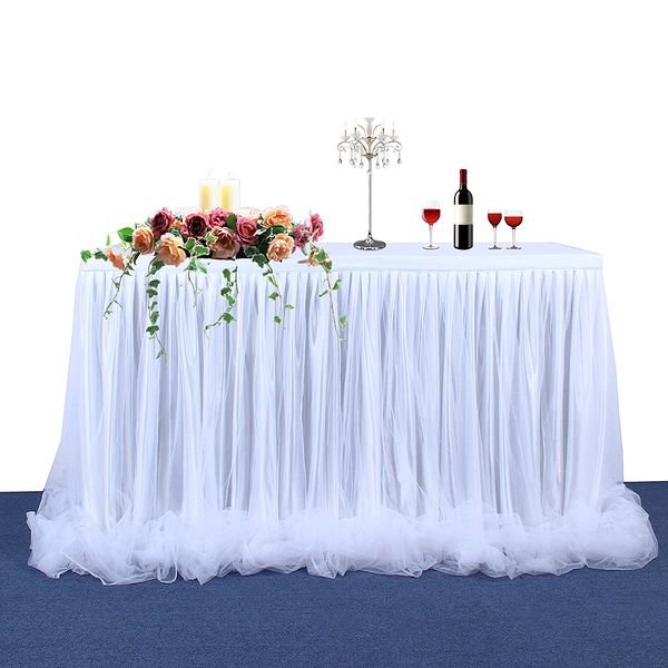Handmade Tulle Table Skirt Tablecloth For Party Wedding Home
