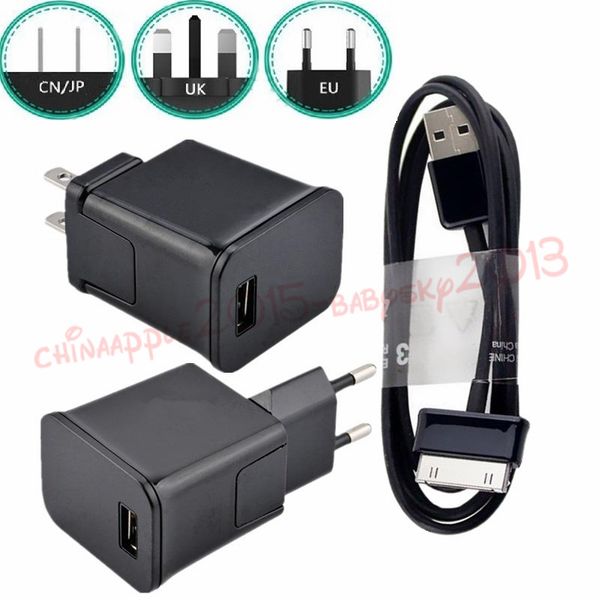 

2a ac us eu uk wall travel charger power adapter plug for samsung galaxy tab 2 note 10.1 7.0 8.9 p1000 p7500 p5200 usb cable