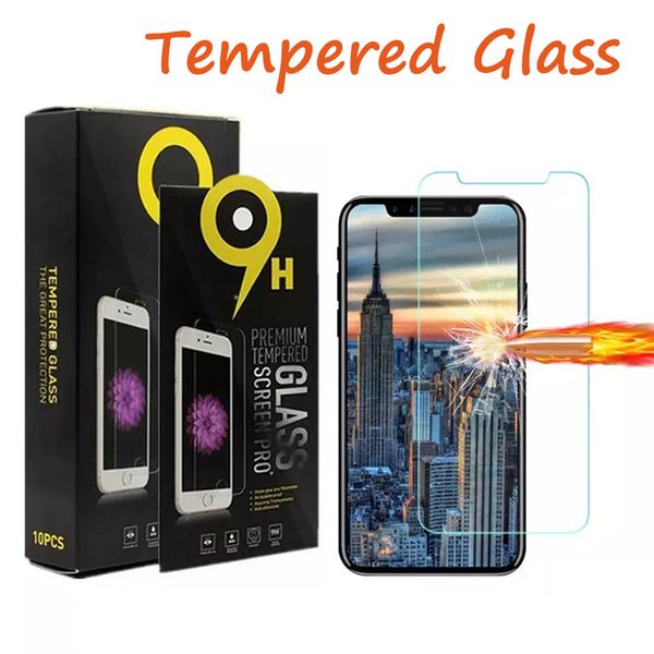 Para LG Escape Plus Fortune 2 Harmonia 3 Moto G7 Supra Protetor de tela de vidro temperado Filme à prova de explosão com pacote de varejo