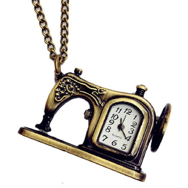 

pocket watch quartz shape with alloy bronze necklace retro style for christmas, Slivery;golden